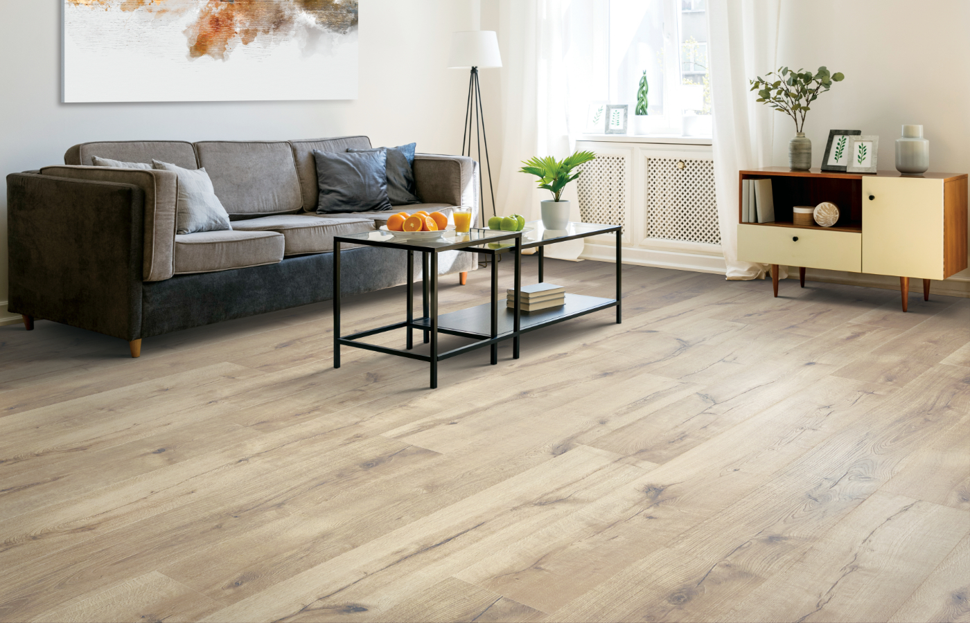 laminate flooring in living area